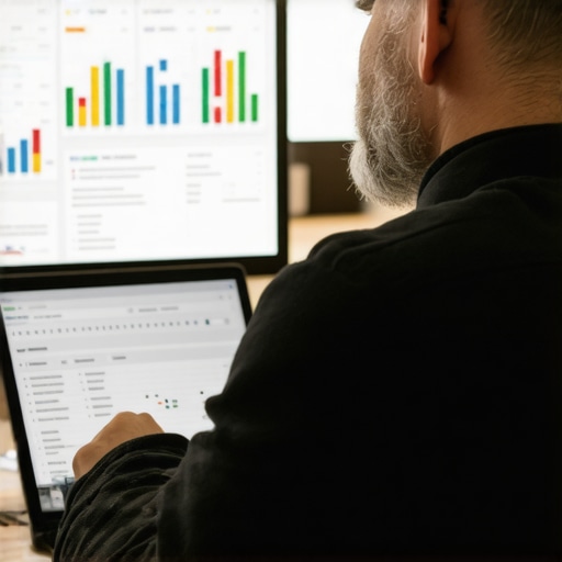 Business owner reviewing local citations and SEO performance on laptop