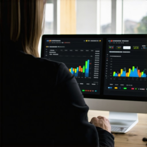 SEO expert reviewing citation and backlink analytics on a laptop