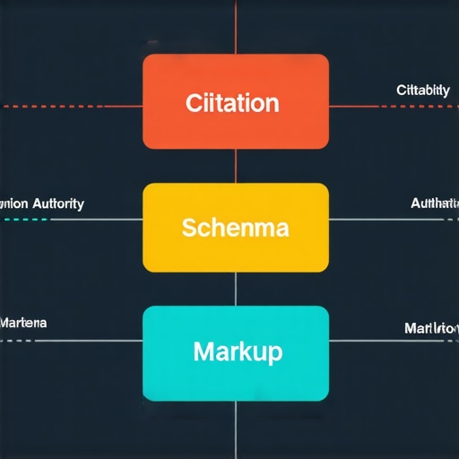 Infographic illustrating how citation authority and schema markup enhance local SEO performance.