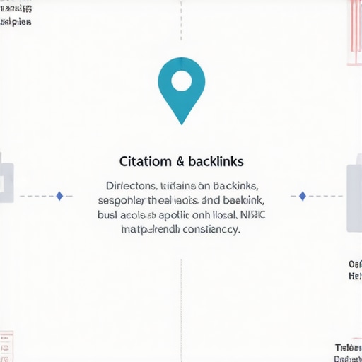 Diagram illustrating citation and backlink strategies for local SEO growth.