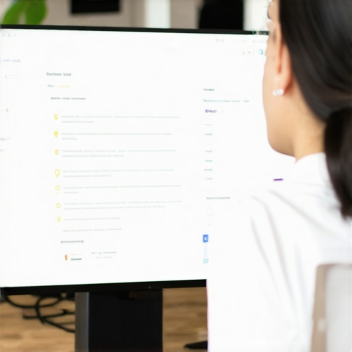 SEO specialist working on local citations with tools on a computer.