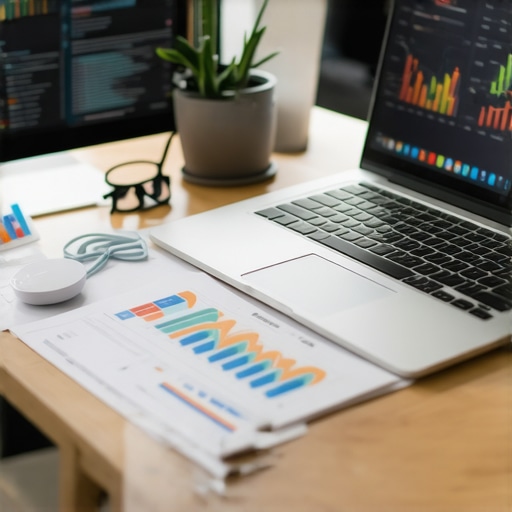 Modern workspace with SEO software and citation dashboards.