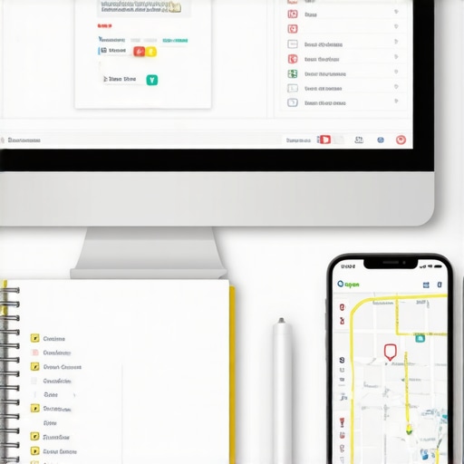 A workspace with SEO tools and citation management software on the screen, emphasizing local SEO maintenance.