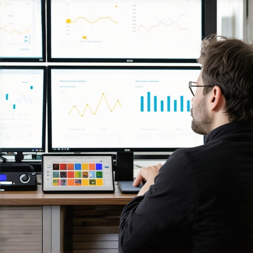 A person analyzing local citation data on multiple monitors, showcasing tools used for maintaining map trust.