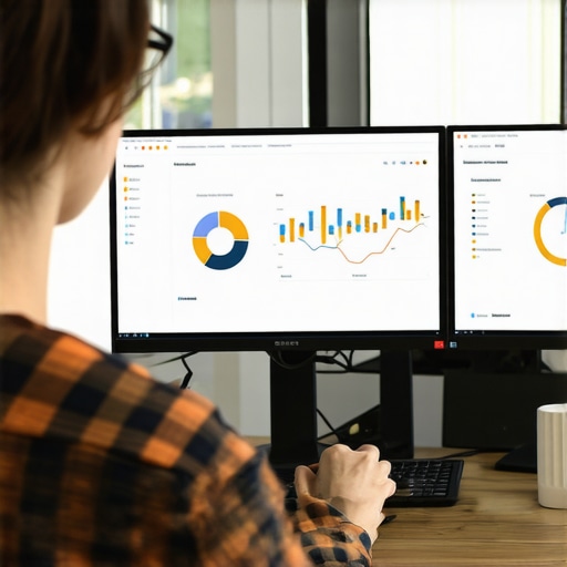 A person analyzing citation management software on a computer.