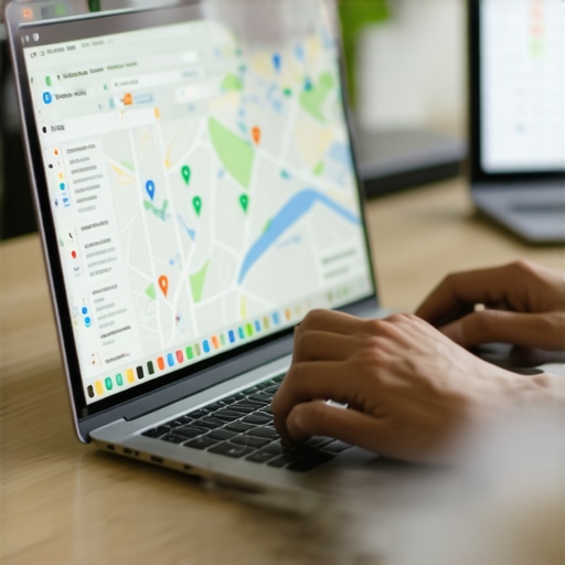 Person checking and correcting business listings on a laptop for consistent NAP data.
