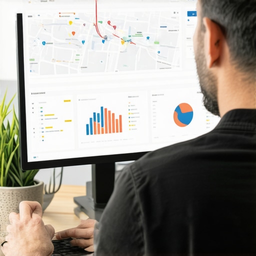 Business owner analyzing local citations and maps for SEO enhancements